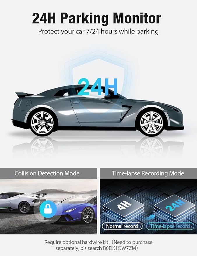 OMBAR Dash Cam 5G WiFi GPS, 3 Channel Dash Cam Front and Rear Inside 2K+1080P+1080P, 3.18" LCD Screen, 64GB Card Included, Dual Dash Camera for Cars 4K/2K/1080P+1080 P IR Night Vision, WDR, G-Sensor