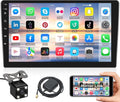 10.1Inch 2.5D HD Double Din Car Stereo Radio Receiver, Android Touch Screen MP5 Multimedia, Support GPS Navigation Bluetooth FM Radio+4 Led Lights Rear View Camera&Dual Mirror Link