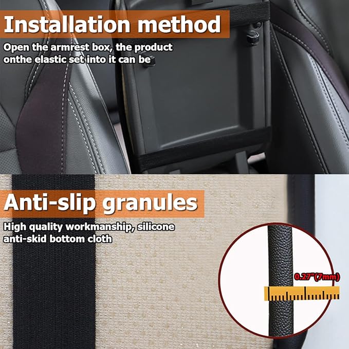Car Center Console Cushion Pad, Universal Leather Waterproof Armrest Seat Box Cover Protector,Comfortable Car Decor Accessories Fit for Most Cars, Vehicles, SUVs (Wine Red)