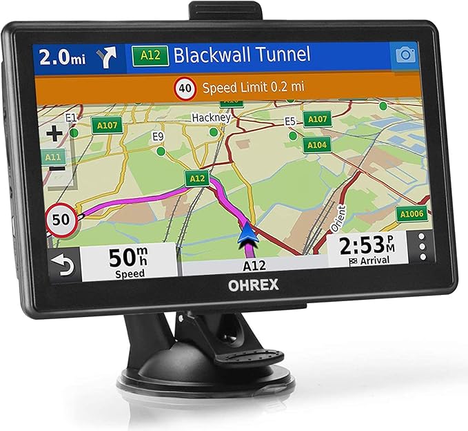 N800 GPS Navigator for Car with Bluetooth, 7” Truck GPS Commercial Drivers, 2025 Maps (Free Lifetime Updates), Semi Trucker GPS Navigation Systems, Custom Truck Routing