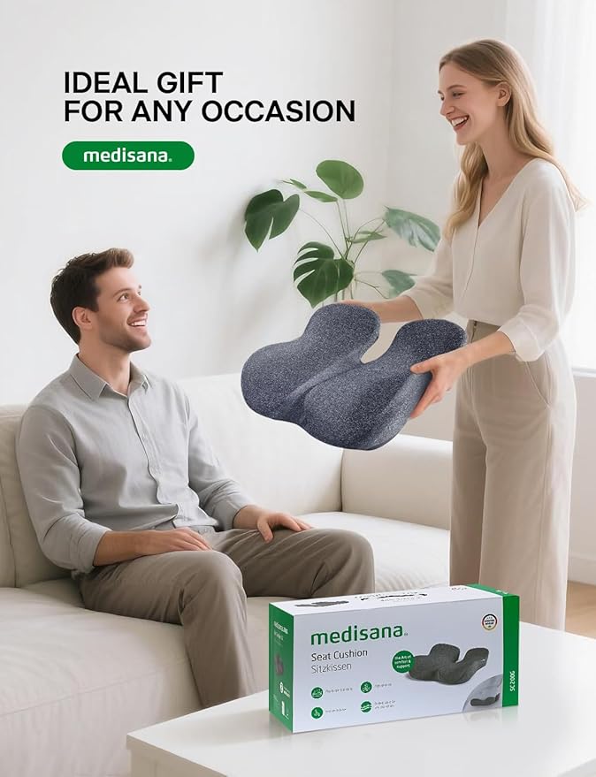 Seat Cushion, SC 200G Seat Cushions for Office Chairs, Car Seat, Wheelchair - Sciatica & Tailbone & Coccyx Pain Relief Pillow for Driver Sedentary People（Size:22.8 * 16.5 * 4.3 in-Grey）