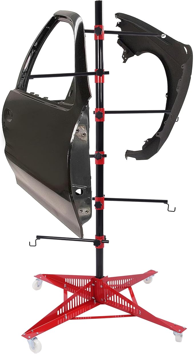 Kojem 72In Universal Auto Paint Rack Stand Tree Holder Adjustable Center Post Steel Powder Coated