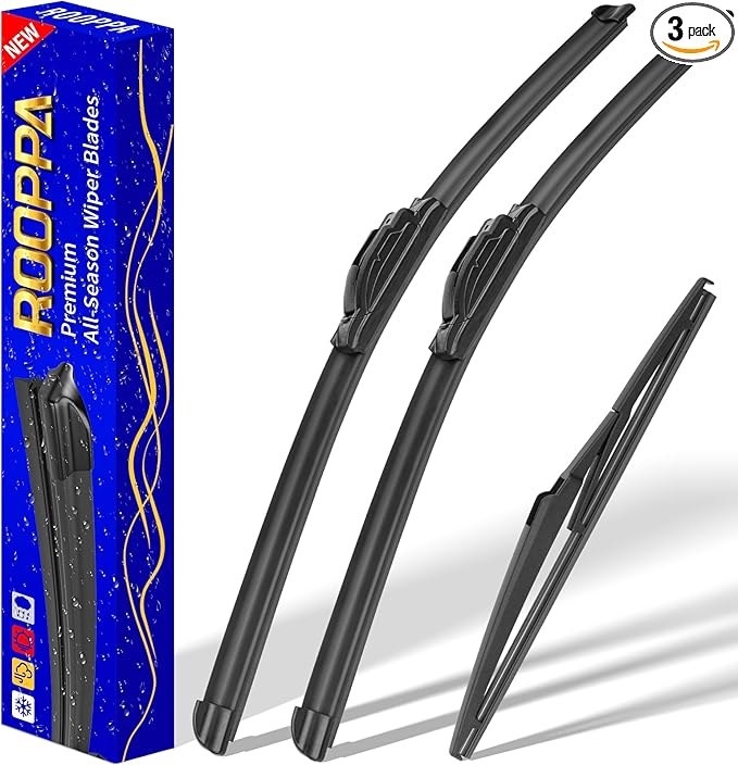 3 wipers Replacement for 2001-2005 Toyota Rav4/2001-2007 Toyota Highlander, Windshield Wiper Blades Original Equipment Replacement - 22"/19"/12" (Set of 3) U/J HOOK