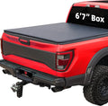 Soft Quad Fold Tonneau Cover Compatible with 2007-2021 Toyota Tundra(Excl. Trail Edition) 6.5ft Bed (78.7"), Vinly Top Alloy Steel Structure