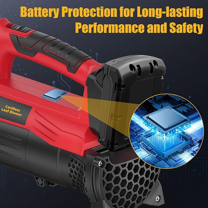 Cordless Leaf Blower for Milwaukee 18V Battery, 450CPM Electric Leaf Blower with 130MPH, Copper Motor, Handheld for Lawn Care, Yard (Battery Not Included) (Red)