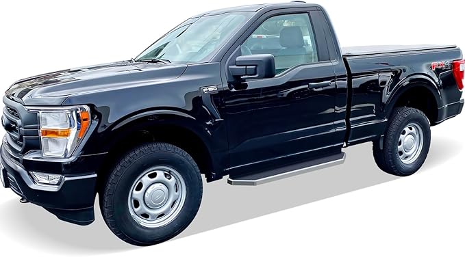 APS 6in 304 Stainless Steel (Polished Flat Style) Running Boards Side Bars Side Steps Compatible with Ford F150 2015-2025 Regular Cab & F-250 F-350 Super Duty 2017-2025