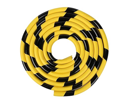 Heavy-Duty Corner Guards – 5M Self-Adhesive Yellow/Black NBR Rubber Wall Protectors for Garage, Parking Columns, and Warehouse Safety