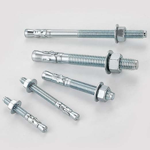 1/4x1-3/4 100Pcs Inch Standard Fasteners for Heavy-Duty Zinc Wedge Anchors for Cement and Concrete