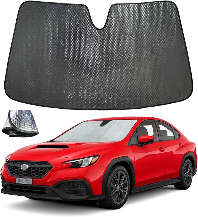 Windshield Sun Shade for 2017-2025 Subaru Impreza WRX Sedan Impreza WRX Hatchback WRX STI - 5-Layer Bubble Foldable Front Window Shade Sun Visor Accessories - Blocks Heat & UV Rays