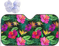 Tropical Flowers Car Windshield Sunshade Front Window Sun Visor Protector Foldable Shield Cover for Truck SUV
