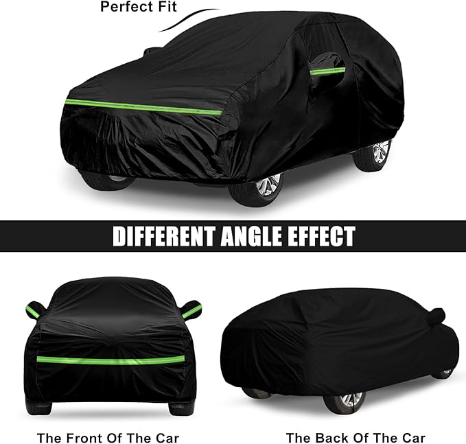 Waterproof Car Cover Compatible with Toyota C-HR 2018-2025, Black 210T Inside Cotton Cover with Door Zippers for Snow Rain Dust Outdoor Protection