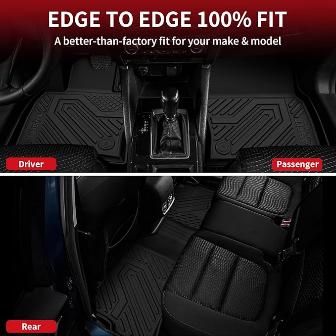 LASFIT Floor Mats & Trunk Mat Fit for Mazda CX50 2025 2024 2023 (Not for Hybrid) Custom Fit CX 50 Floor Liners TPE All Weather Car Mats Accessories, 1st & 2nd Row & Cargo Mat for CX-50-Black