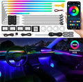 Dreamcolor Acrylic Interior Car LED Strip Light with Wireless APP, RGB 22 in 1 with 175 inches 593 LEDs Fiber Optic Ambient Lighting Kits, 16 Million Colors Sound Active Function Car Neon Lights