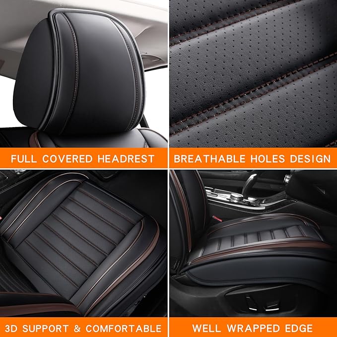 Car Seat Covers,Car Seat Protector Waterproof,Seat Covers Front, Car Seat Protectors,Automotive Seat Covers Fit for Most Cars Brown