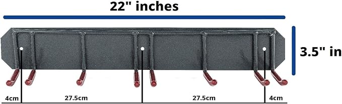 Wall Mounted Horizontal Rack for Storage of Skis and Poles-Heavy Duty Weatherproof Nonslip Garage Wall Organizer for Carrying Snowboard, Hockey Sticks, Skates, Helmets (Large, 2 Ski Sets)