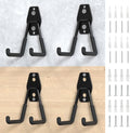 HUHOLE Garage Hooks Heavy Duty 4PC, Garage Wall Hooks, Wall Mount Hanging Hook for Bike, Ladder, Bulky Items