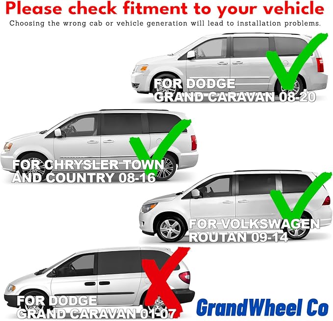 Window Deflectors Smoke Tinted In-Channel Side Window Vent Visor Deflectors Rain Guards Compatible with Grand Caravan 2008-2020 - 4 pcs. GW0584
