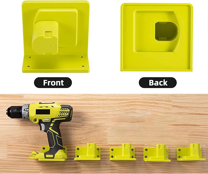10 Pack Tool Holder Wall Mount Portable Compatible with Ryobi 18V Power Tool Holder Mount Hanger Storage Organizer with Screws Easy Installation for Workshop Garage
