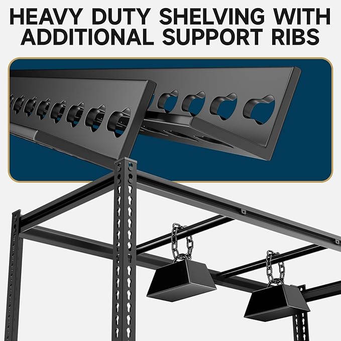 5-Tier 60”D X 24”W X 72”H Heavy Duty Shelving 3000LBS Garage Storage Rack Heavy Duty Adjustable Industrial Warehouse Shelving(Black)