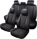 Car Seat Covers Full Set, 5 Seats Front Seat Cover and Back Seat Covers for Cars, Automotive Seat Covers, Leather Waterproof Car Seat Protectors Universal for Cars Brown