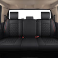JOJOBAY Car Seat Covers for Dodge Ram,Fit 2009-2025 1500/2500/3500 HD Pick-up Truck,Crew,Regular,Quad,Mega Cab,Waterproof Synthetic Leather Seat Covers (Rear Seat Cover,BlackRed)
