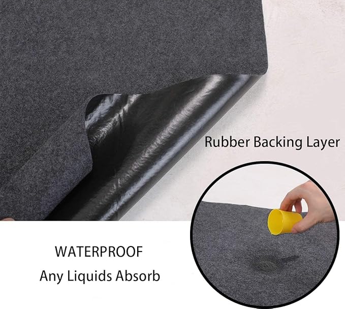 Large Motorcycle Mat Under Car Washable Garage Mats Oil Absorbent Pad Rubber Backing Layer Garage Mats Under Car Protects Floor from Spills, Drips, Splashes and Stains Oil Drip Pan (59x72 In)