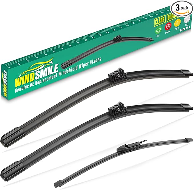 24" 19" 12" Windshield Wiper Blades Replacement for Mercedes Benz GLA250 GLA45 AMG 2016 2017 2018 2019 2020 GLA 250 45 AMG Premium All Weather Front Rear Wipers Set - OEM Quality (Pack of 3)