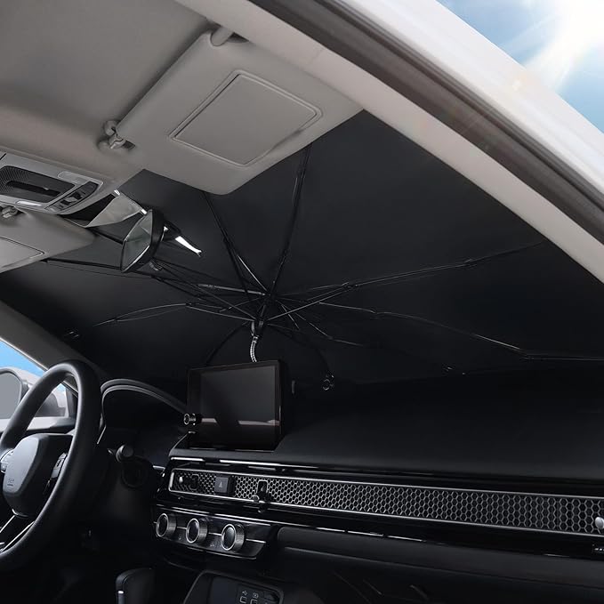 Umbrella Sunshade for Honda Civic 2025 2024 2023 2022 Accessories, Foldable Windshield Cover Sun Shade Umbrella Sun Visor UV Block Windshield, Ice Nano (for for Honda Civic 2022-2025