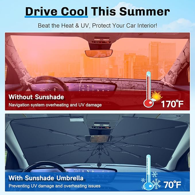 SXCY for 2025 Buick Enclave Windshield Umbrella Sunshade [Easier Foldable] for 2025 Buick Enclave Accessories 2025 Enclave Sunshade Umbrella 2025 Enclave Windshield Umbrella Sun Shade