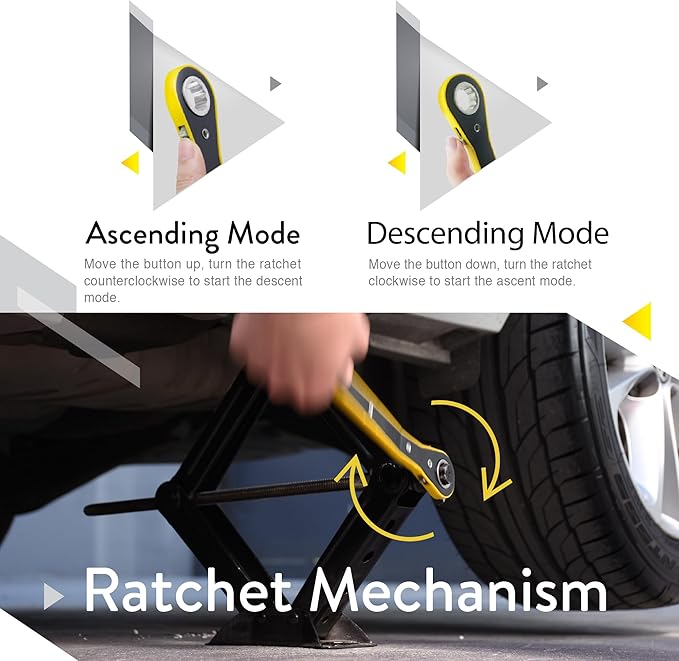 Car Jack Kit | Scissor Jack for Car 2 Ton (4,400 lbs) - Tire Jack Tool Kit | Portable, Ideal for SUV and Auto - Universal Kit with Lug Wrench | Heavy Duty Material