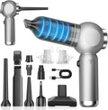 6 in 1 Car Vacuum Portable Cordless, 20000PA Mini Vacuum Cleaner High Power Brushless Motor, Handheld Vacuum Cordless Compressed Air Duster for Car, Home, Office