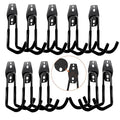 3-H Heavy Duty Garage Hooks [10 Pack] - 3-Round Welding Tech Holds 22lbs More - Thickened Steel Wall Mount for Ladders, Tools & Storage - Rustproof Utility Hardware