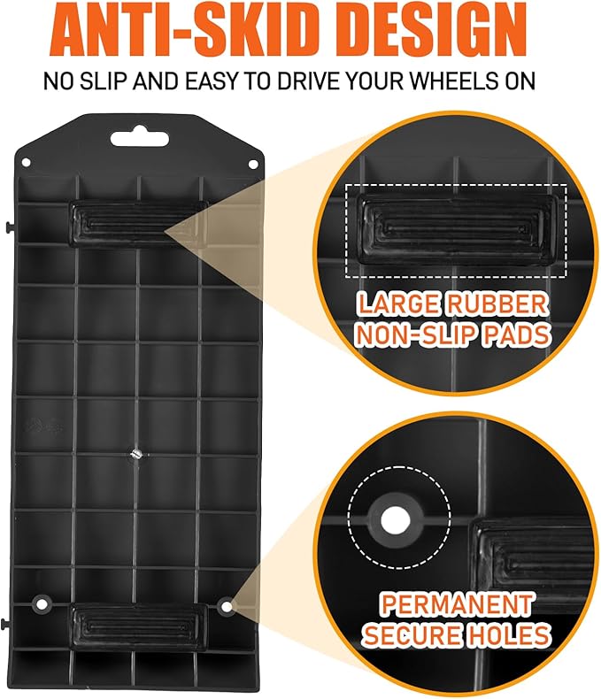 Tire Saver Ramps Anti-Slip Pads Design, 4 Pack Car Tire Wheel Ramps with Carrying Bag for Flat Spot and Flat Tire Prevention, Tire Savers for Storage, Easy to Store