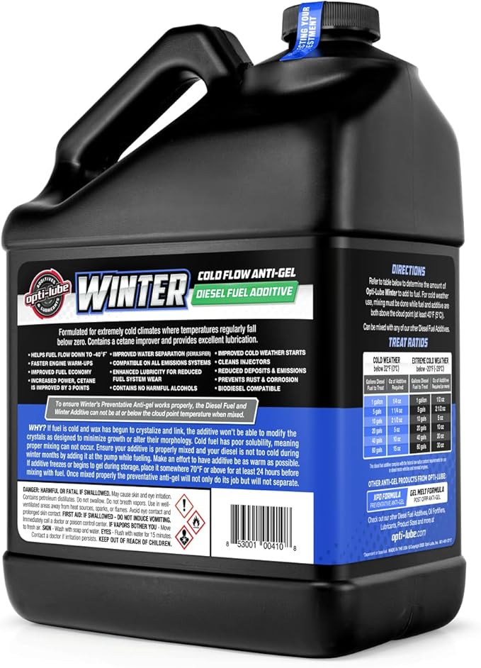 Opti-Lube Winter Formula Anti-Gel Diesel Fuel Additive: Gallon (4 Gallons (Treats 2048 Gallons))