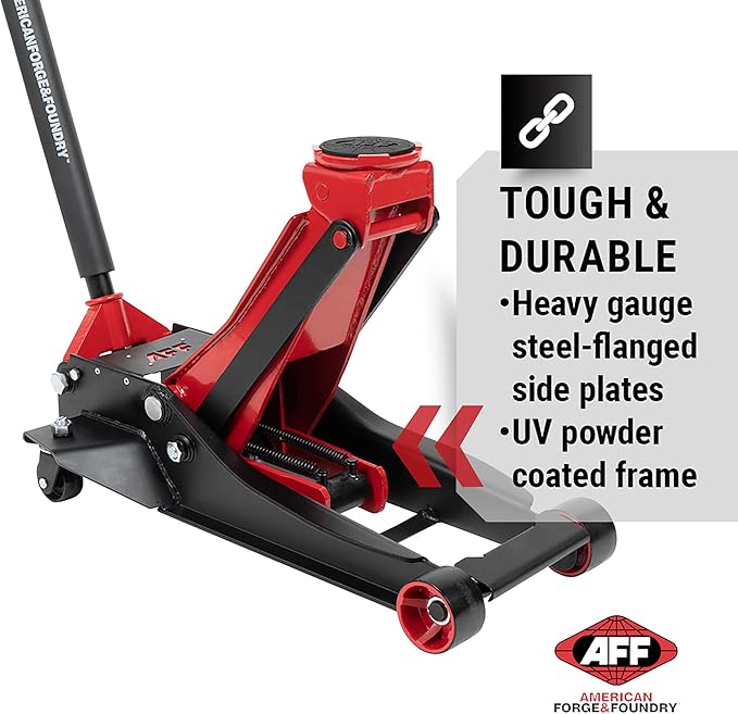 AFF 4 Ton Floor Jack - Low Profile Car Jack with Lightning Lift Hydraulic - Super Duty