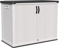 Patiowell 26 Cu.ft Plastic Outdoor Storage Shed w/o Shelf, Lockable Waterproof Horizonal Storage Cabinet Tool Box for Patio, Garden Tools, Garbage Cans, Pool Supplies, White(Not Include Shelves)