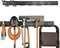 Garage Storage, Garage Organization, Garage Tool Organizer Wall Mount, Garden Tool Organization and Storage 48.1 Inches, Max 450lbs Adjustable Metal Hooks, Hangers Garden Yard Tool Rack,