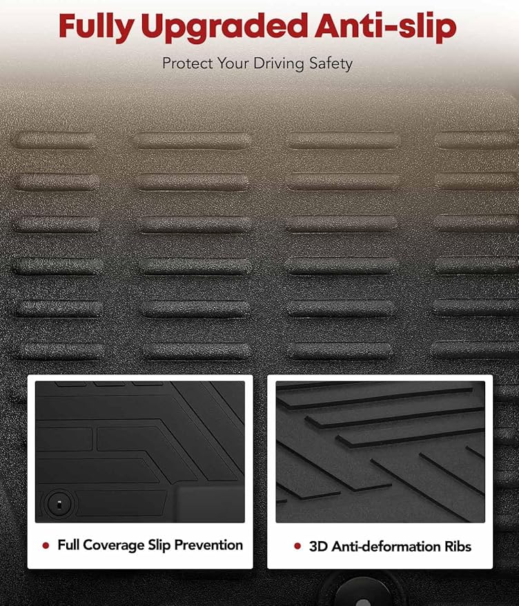 YHTAUTO Floor Mats Fit 2020-2024 Hyundai Sonata & 2021-2025 Kia K5 FWD, TPE All Weather Car Mats Waterproof Anti-Slip Odorless Floor Liner, Interior Car Accessories Front & 2nd Row Liner 3MM