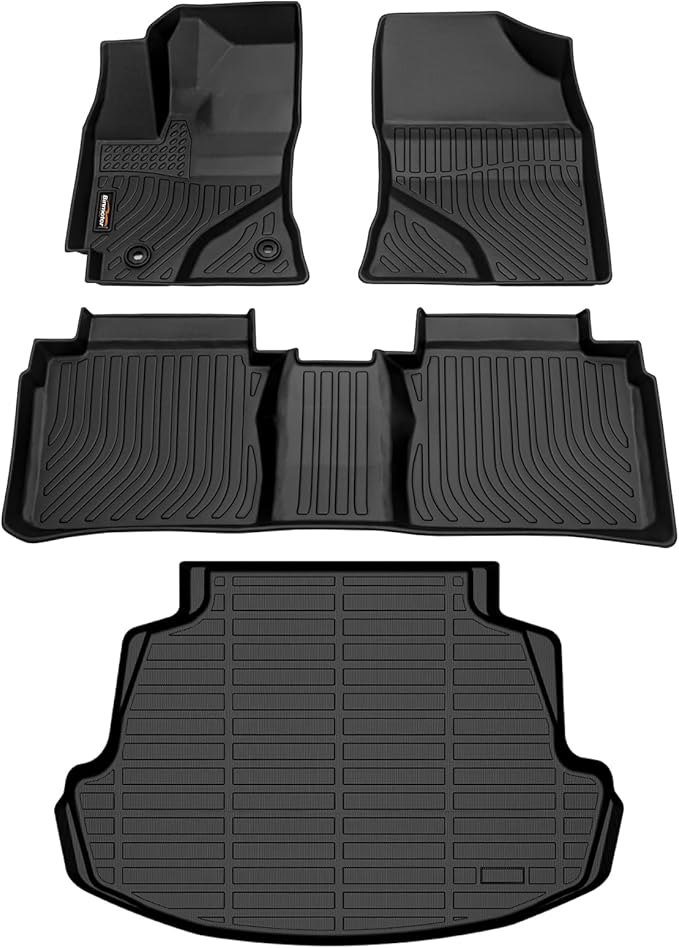 Binmotor-Floor Mats & Cargo Liner Set for Toyota Corolla 2014-2019(Only Sedan), Corolla Cargo Mat Trunk Mat, TPE All Weather Car Floor Mat for Toyota Corolla Trunk Liner Floor Liners Accrssories Mats
