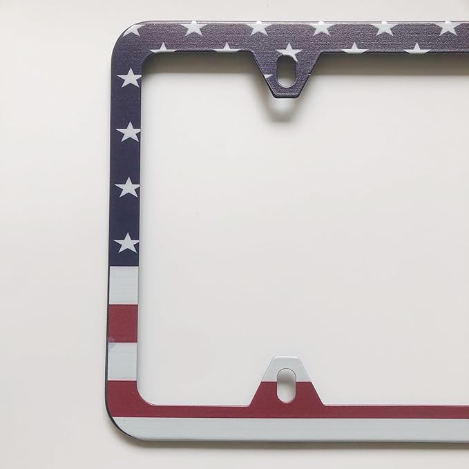 License Plate Frames,2 Packs Front Rear Car Tags,Aluminum Alloy License Plate Cover,No Rust,Water Proof,Wear Resistant,Car Accessories (Colorful USA Flag)
