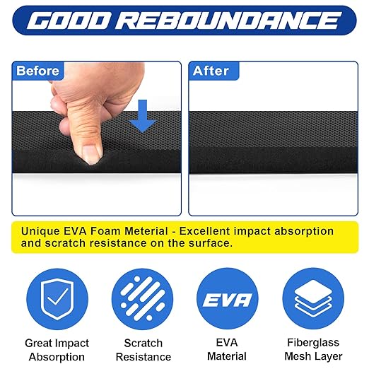 Spurtar Garage Wall Protector, 2 Pack Garage Car Door Protector and Mesh Fabric Thick Adhesive Padding, Resilient EVA Foam Car Door Bumper Guards for Parking Aid, 15.7" x 5.9“x 3/4"