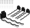 HUHOLE Garage Hooks, Ladder Hangers for Garage Wall, Shovel Holder, 4 Pack Heavy Duty Hook for Ladder, Rake, Folding Chair, Yard Tools, Garden Tool, 12” Wave Curved Utility Hooks