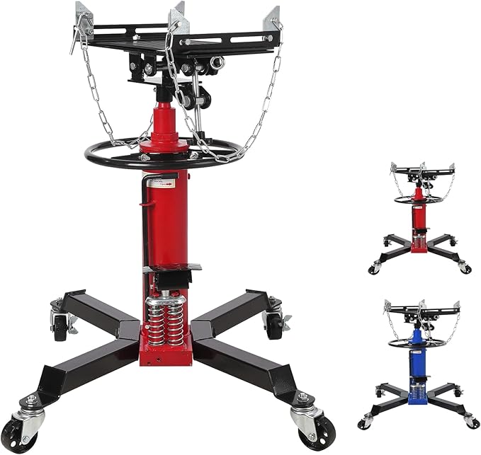 Transmission Jack with Wheels-Hydraulic Transmission Jack with Foot Pedal, 1/2Ton(1322LBS) High Telescoping Lift Jacks 33.8" to 72.8" for Garage and Shop