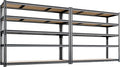 48"W Garage Shelving, 2650LBS Storage Shelves heavy duty, 5 Tier Metal Shelving Unit Adjustable Garage Shelves Heavy Duty Shelving for Warehouse,Commercial, Kitchen, 48" W × 18" D × 72" H, Black, 2PCS