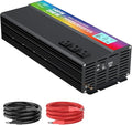New Upgraded 3000 Watt Power Inverter,12V DC to 110V/120V AC Converter,6000W Peak Power with 3 AC Outlets,3.4A USB Port,LED Display Car Inverter for Vehicles,Truck,RV,Outdoor Activities,Solar System