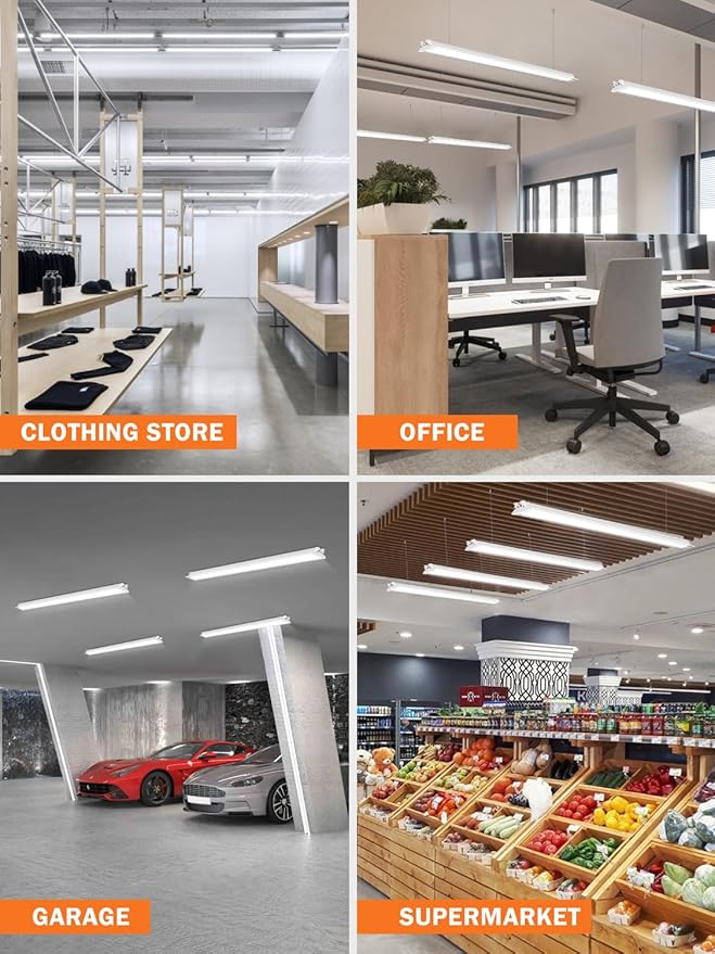 Upgrade Hanging | Surface Mount 4' Led Shop Lights for Workshop 4FT 10pack, Super Bright 10000LM 5000K 60W Linkable 4FT Led Shop Light for Workshop Garage Factory Warehouse Shop Workbench