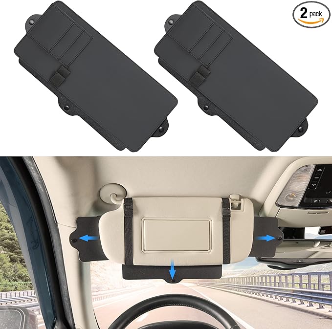 JoyTutus Car Sunshade Extender - Adjustable Sun Visor Protects from Anti-Glare and UV Rays - Windshield Sunshade - 2 Pack for Cars & SUVs