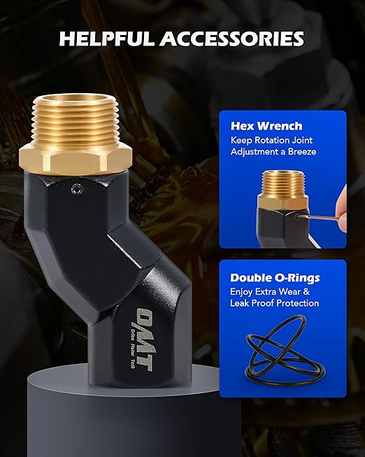 Orion Motor Tech 2pcs 1" NPT Fuel Hose Nozzle Swivel Kit, 1" NPT Fuel Transfer Swivels, Multi Plane 360 Rotating Fuel Tank Adapter Swivel Set with Accessories for Fuel Transfer Pump Gas Diesel