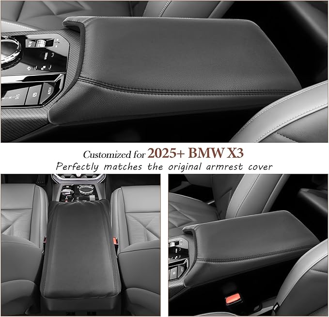 SKTU for 2025 BMW X3 Center Console Cover for 2025 BMW X3 Armrest Cover BMW X3 2025 Accessories Seat Box Cover 2025+ X3 (30 xDrive/M50 xDrive) Center Console Cushion [Soft, Durable]