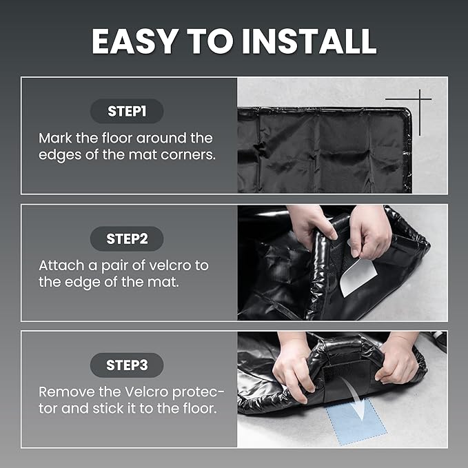 Easy to Clean Heavy-Duty PVC Garage Floor Mat with Waterproof Containment Protection for Cars SUVs Trucks Parking Garages Non-Slip Durable Containment Mat Multiple (7'9"x16')